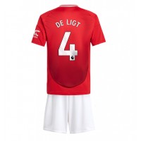 Manchester United Matthijs de Ligt #4 Domáci Detský futbalový dres 2024-25 Krátky Rukáv (+ trenírky)